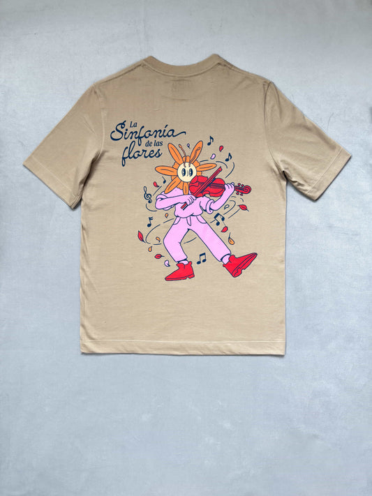 Camiseta flor tocando violín