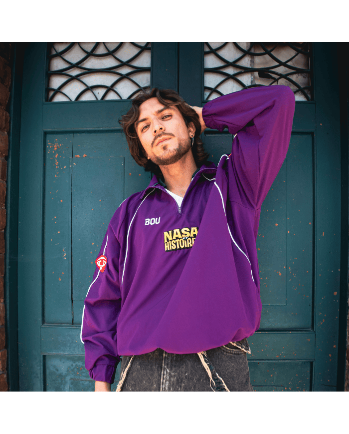 CHAQUETA LA PIEL FLOR MORADA