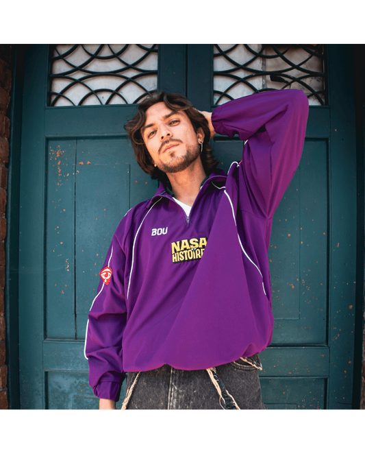 CHAQUETA LA PIEL FLOR MORADA